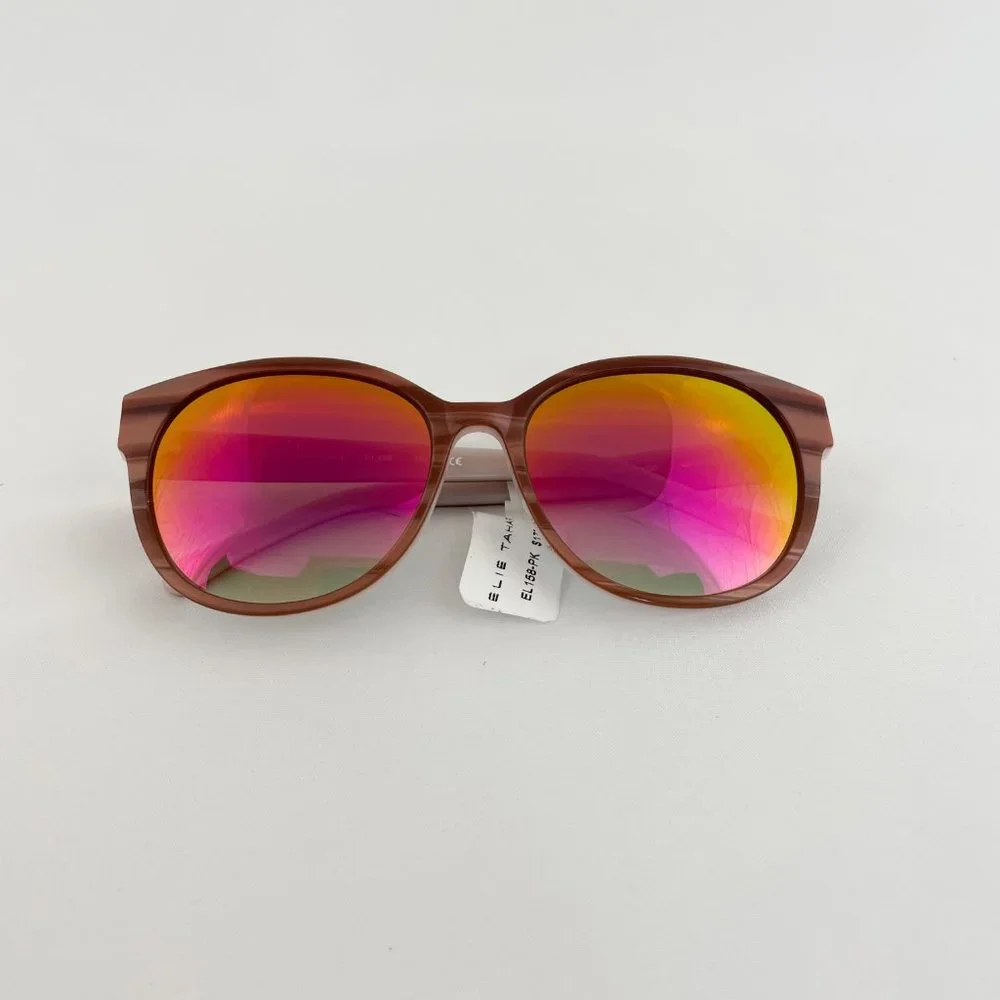 Elie Tahari Brown & Pink Cat Eye Mirrored Sunglasses MSRP $175